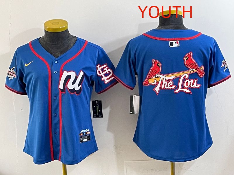 Youth 2025 St.Louis Cardinals Blank Blue All star Nike MLB Jersey style 02